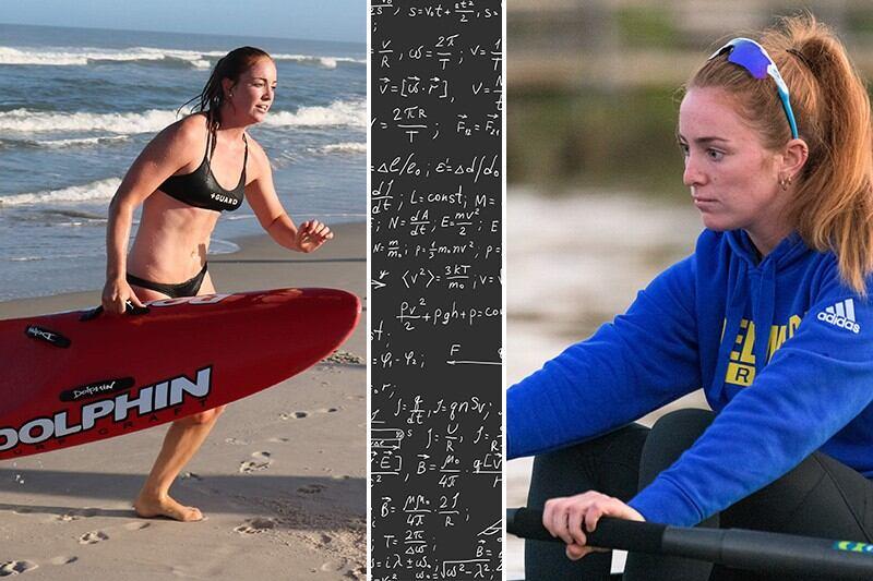 Julia Rothstein works on the beach as a lifeguard and rows as a Blue Hen.